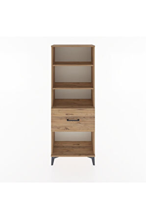 Arges Dolap 3 Raflı Tek Çekmeceli 60x30x163 Çam-Çam