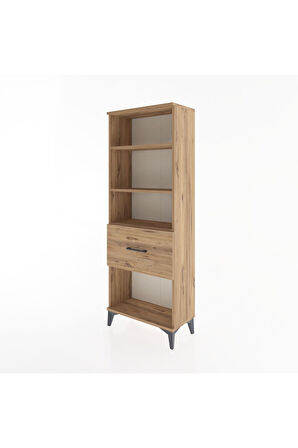 Arges Dolap 3 Raflı Tek Çekmeceli 60x30x163 Çam-Çam