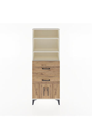 Arges Dolap 3 Raflı 2 Çekmeceli 2 Kapaklı 60x30x163 Aytaşı-Çam