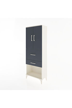 Arges Dolap 3 Raflı 2 Çekmeceli 2 Kapaklı 60x30x163 Aytaşı-Antrasit
