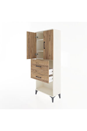 Arges Dolap 3 Raflı 2 Çekmeceli 2 Kapaklı 60x30x163 Aytaşı-Çam