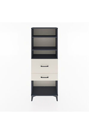 Arges Dolap 3 Raflı 2 Çekmeceli 60x30x163 Antrasit-Aytaşı