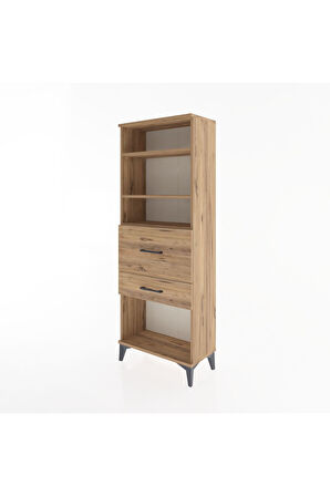 Arges Dolap 3 Raflı 2 Çekmeceli 60x30x163 Çam-Çam