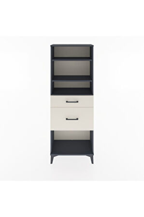 Arges Dolap 3 Raflı 2 Çekmeceli 60x30x163 Antrasit-Aytaşı