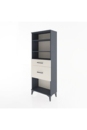 Arges Dolap 3 Raflı 2 Çekmeceli 60x30x163 Antrasit-Aytaşı