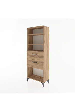 Arges Dolap 3 Raflı 2 Çekmeceli 60x30x163 Çam-Çam