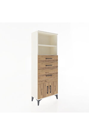 Arges Dolap 2 Raflı 3 Çekmeceli 2 Kapaklı 60x30x163 Aytaşı-Çam
