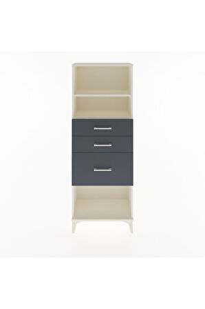 Arges Dolap 2 Raflı 3 Çekmeceli 60x30x163 Aytaşı-Antrasit