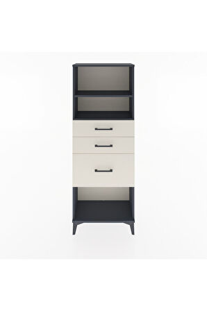 Arges Dolap 2 Raflı 3 Çekmeceli 60x30x163 Antrasit-Aytaşı