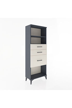 Arges Dolap 2 Raflı 3 Çekmeceli 60x30x163 Antrasit-Aytaşı