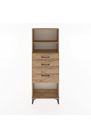 Arges Dolap 2 Raflı 3 Çekmeceli 60x30x163 Çam-Çam