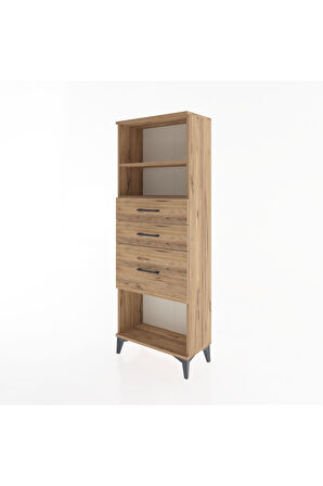 Arges Dolap 2 Raflı 3 Çekmeceli 60x30x163 Çam-Çam