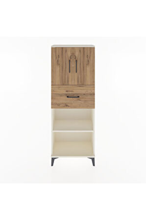 Arges Dolap 3 Raflı Tek Çekmeceli 2 Kapaklı 60x30x163 Aytaşı-Çam