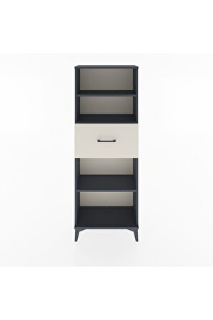 Arges Dolap 3 Raflı Tek Çekmeceli 60x30x163 Antrasit-Aytaşı