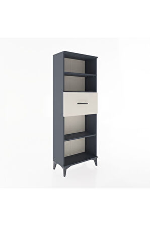 Arges Dolap 3 Raflı Tek Çekmeceli 60x30x163 Antrasit-Aytaşı
