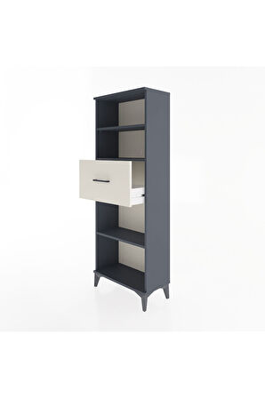 Arges Dolap 3 Raflı Tek Çekmeceli 60x30x163 Antrasit-Aytaşı