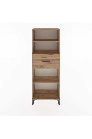 Arges Dolap 3 Raflı Tek Çekmeceli 60x30x163 Çam-Çam