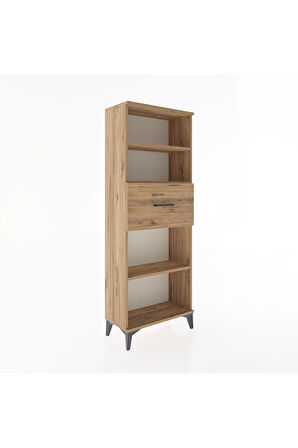 Arges Dolap 3 Raflı Tek Çekmeceli 60x30x163 Çam-Çam