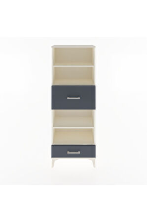 Arges Dolap 4 Raflı 2 Çekmeceli 60x30x163 Aytaşı-Antrasit