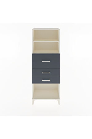 Arges Dolap 2 Raflı 3 Çekmeceli 60x30x163 Aytaşı-Antrasit