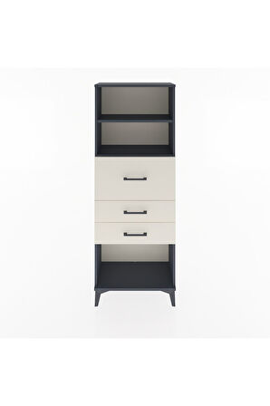 Arges Dolap 2 Raflı 3 Çekmeceli 60x30x163 Antrasit-Aytaşı