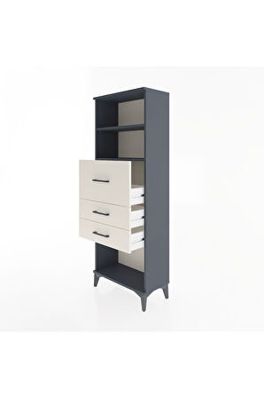 Arges Dolap 2 Raflı 3 Çekmeceli 60x30x163 Antrasit-Aytaşı