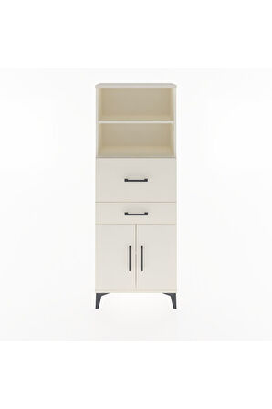 Arges Dolap 3 Raflı 2 Çekmeceli 2 Kapaklı 60x30x163 Aytaşı-Aytaşı