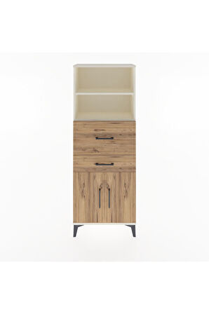 Arges Dolap 3 Raflı 2 Çekmeceli 2 Kapaklı 60x30x163 Aytaşı-Çam