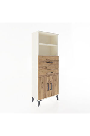 Arges Dolap 3 Raflı 2 Çekmeceli 2 Kapaklı 60x30x163 Aytaşı-Çam