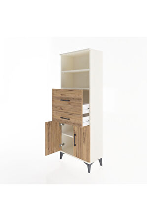 Arges Dolap 3 Raflı 2 Çekmeceli 2 Kapaklı 60x30x163 Aytaşı-Çam