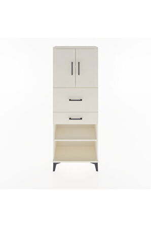 Arges Dolap 3 Raflı 2 Çekmeceli 2 Kapaklı 60x30x163 Aytaşı-Aytaşı