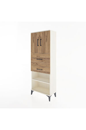 Arges Dolap 3 Raflı 2 Çekmeceli 2 Kapaklı 60x30x163 Aytaşı-Çam