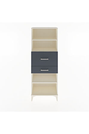 Arges Dolap 3 Raflı 2 Çekmeceli 60x30x163 Aytaşı-Antrasit