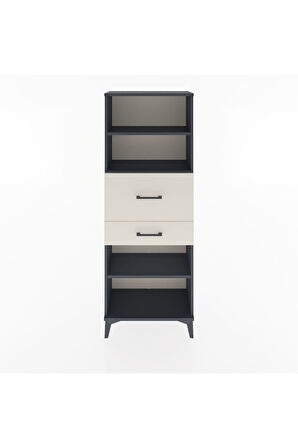 Arges Dolap 3 Raflı 2 Çekmeceli 60x30x163 Antrasit-Aytaşı