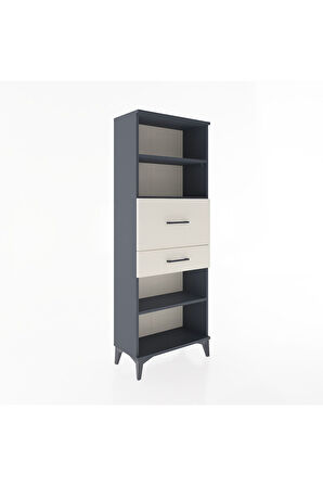 Arges Dolap 3 Raflı 2 Çekmeceli 60x30x163 Antrasit-Aytaşı