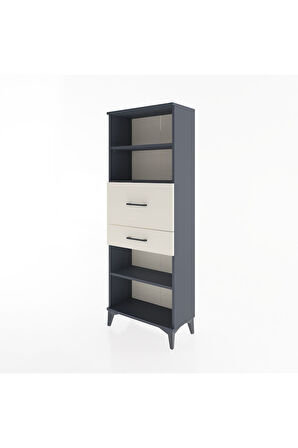 Arges Dolap 3 Raflı 2 Çekmeceli 60x30x163 Antrasit-Aytaşı