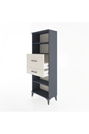 Arges Dolap 3 Raflı 2 Çekmeceli 60x30x163 Antrasit-Aytaşı