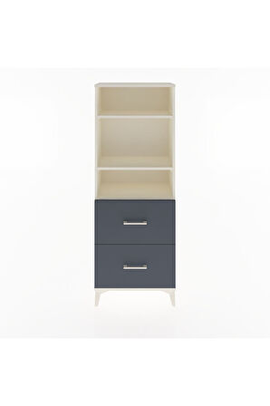 Arges Dolap 3 Raflı 2 Çekmeceli 60x30x163 Aytaşı-Antrasit