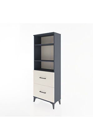 Arges Dolap 3 Raflı 2 Çekmeceli 60x30x163 Antrasit-Aytaşı