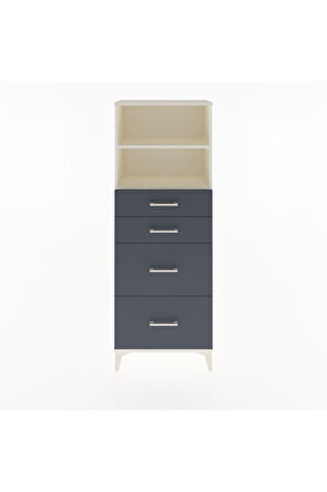 Arges Dolap 2 Raflı 4 Çekmeceli 60x30x163 Aytaşı-Antrasit