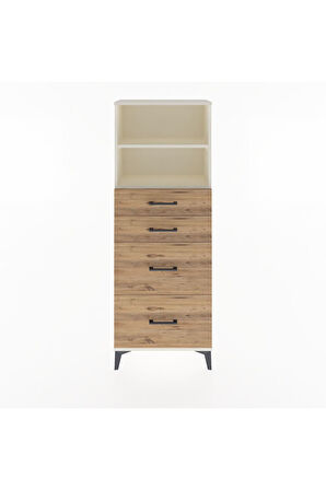 Arges Dolap 2 Raflı 4 Çekmeceli 60x30x163 Aytaşı-Çam