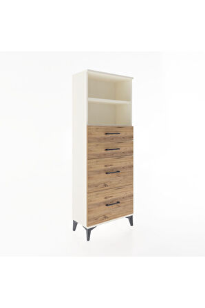 Arges Dolap 2 Raflı 4 Çekmeceli 60x30x163 Aytaşı-Çam