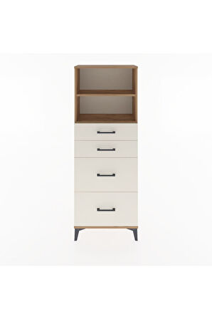 Arges Dolap 2 Raflı 4 Çekmeceli 60x30x163 Çam-Aytaşı