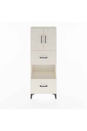 Arges Dolap 3 Raflı 2 Çekmeceli 2 Kapaklı 60x30x163 Aytaşı-Aytaşı
