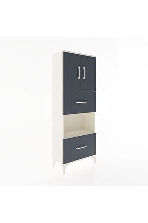 Arges Dolap 3 Raflı 2 Çekmeceli 2 Kapaklı 60x30x163 Aytaşı-Antrasit
