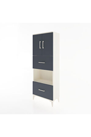 Arges Dolap 3 Raflı 2 Çekmeceli 2 Kapaklı 60x30x163 Aytaşı-Antrasit