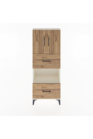 Arges Dolap 3 Raflı 2 Çekmeceli 2 Kapaklı 60x30x163 Aytaşı-Çam