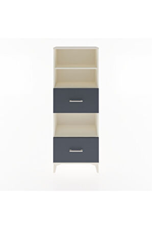 Arges Dolap 3 Raflı 2 Çekmeceli 60x30x163 Aytaşı-Antrasit