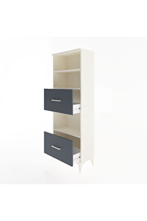 Arges Dolap 3 Raflı 2 Çekmeceli 60x30x163 Aytaşı-Antrasit