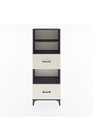 Arges Dolap 3 Raflı 2 Çekmeceli 60x30x163 Antrasit-Aytaşı